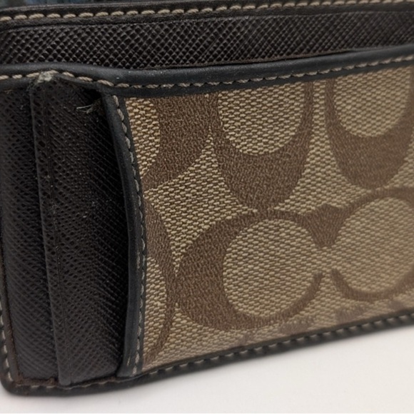 Coach Signature Brown Card Holder Unisex  EUC - Picture 2 of 2